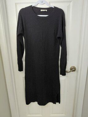 Gentle Herd Black Sweater Dress Lightweight Soft Minimalist Classic Sustainable